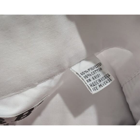 Vintage 90s Tuxedo Shirt White Floral Metallic Print Men's Size S 14 14-1/2 - Picture 5 of 7